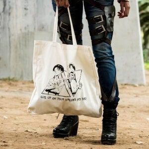 Anime Tote Bag - Attack on Titan - Levi (Give Up On Your Dreams)