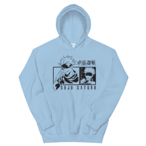 Anime-Hoodie-–-Jujutsu-Kaisen-Gojo-Satoru-–-Sky-Blue-Front