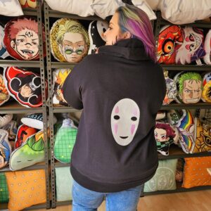 Anime Embroidered Hoodie - Spirited Away - No Face - 02