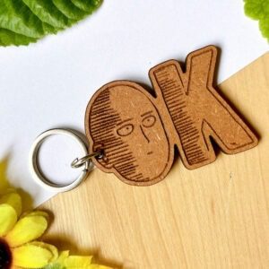 Wooden Keyring - One Punch Man - Saitama