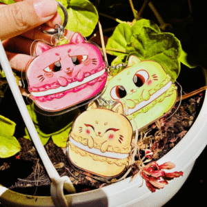 OC Perspex Keyring - Cat Cafe - Meowcarons