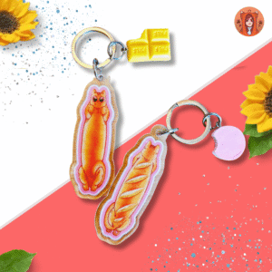 OC Perspex Keyring - Cat Cafe - Cat Loaf