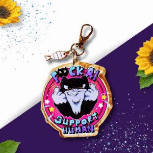 OC Perspex Keyring - Cat Collection - F*** AI Cat
