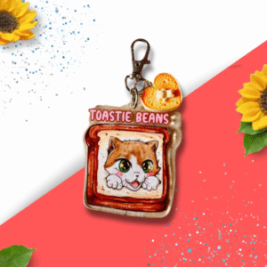 OC Perspex Keyring - Cat Cafe - Toastie Beans