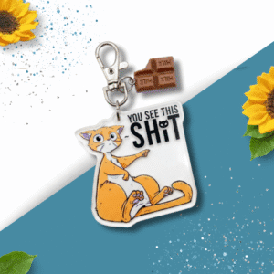 OC Perspex Keyring - Cat Collection - You See This Cat