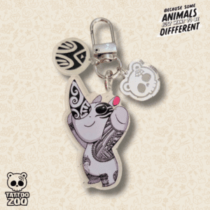 Tattoo Zoo - Dwayne the Rhino - Keyring (LICENSED) - 01