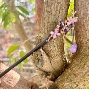 Hair Accessories - Hair Pin - Purple Flower & Butterfly