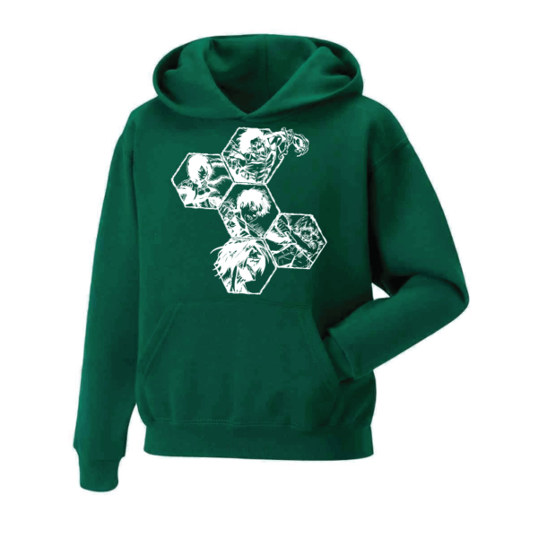 Attack on Titan Hoodie Bottle Green Front