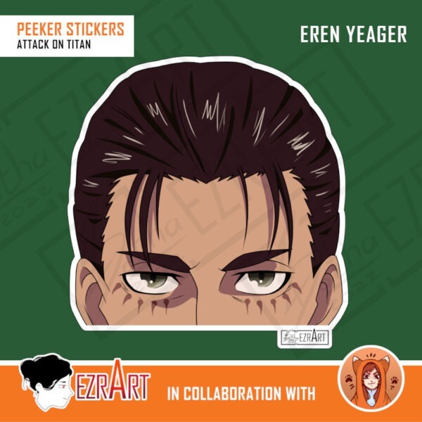 Eren Yeager Attack On Titan Peeker Sticker