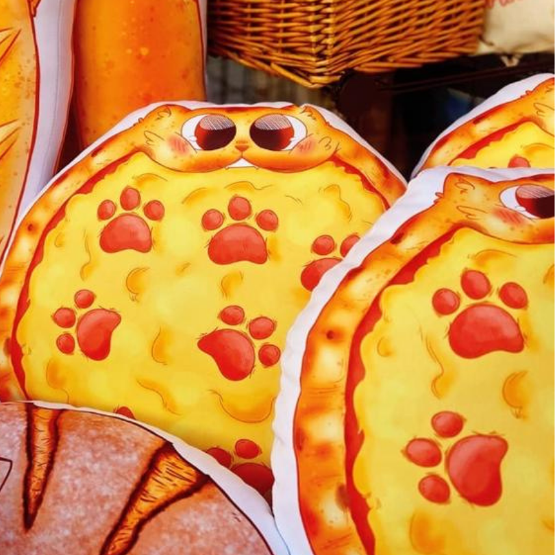 OC Shaped Pillow – Cat Cafe – Pawperoni Pizza – 02 OC Shaped Pillow - Cat Cafe - Pawperoni Pizza - 02