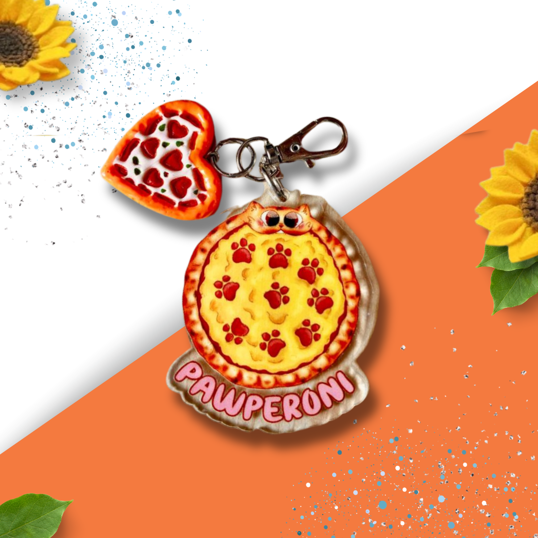 OC Perspex Keyring - Cat Cafe - Pawperoni OC Perspex Keyring - Cat Cafe - Pawperoni