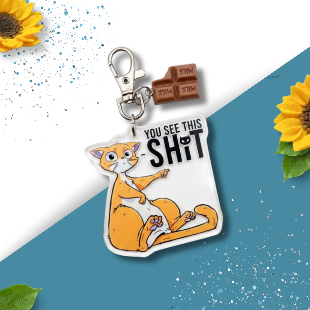 OC Perspex Keyring - Cat Collection - You See This Cat OC Perspex Keyring - Cat Collection - You See This Cat