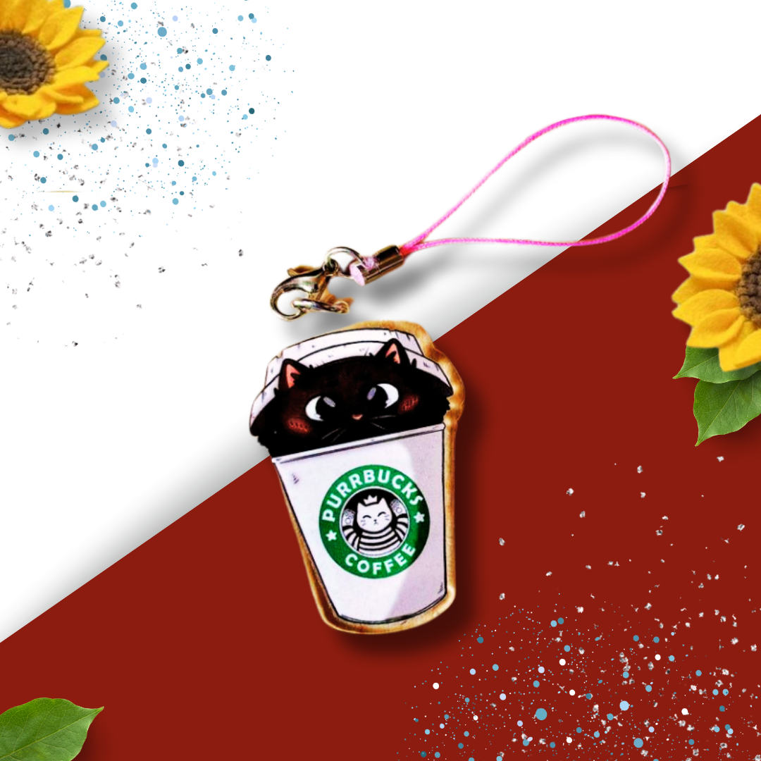 OC Phone Charm - Cat Cafe - Purrbucks OC Phone Charm - Cat Cafe - Purrbucks