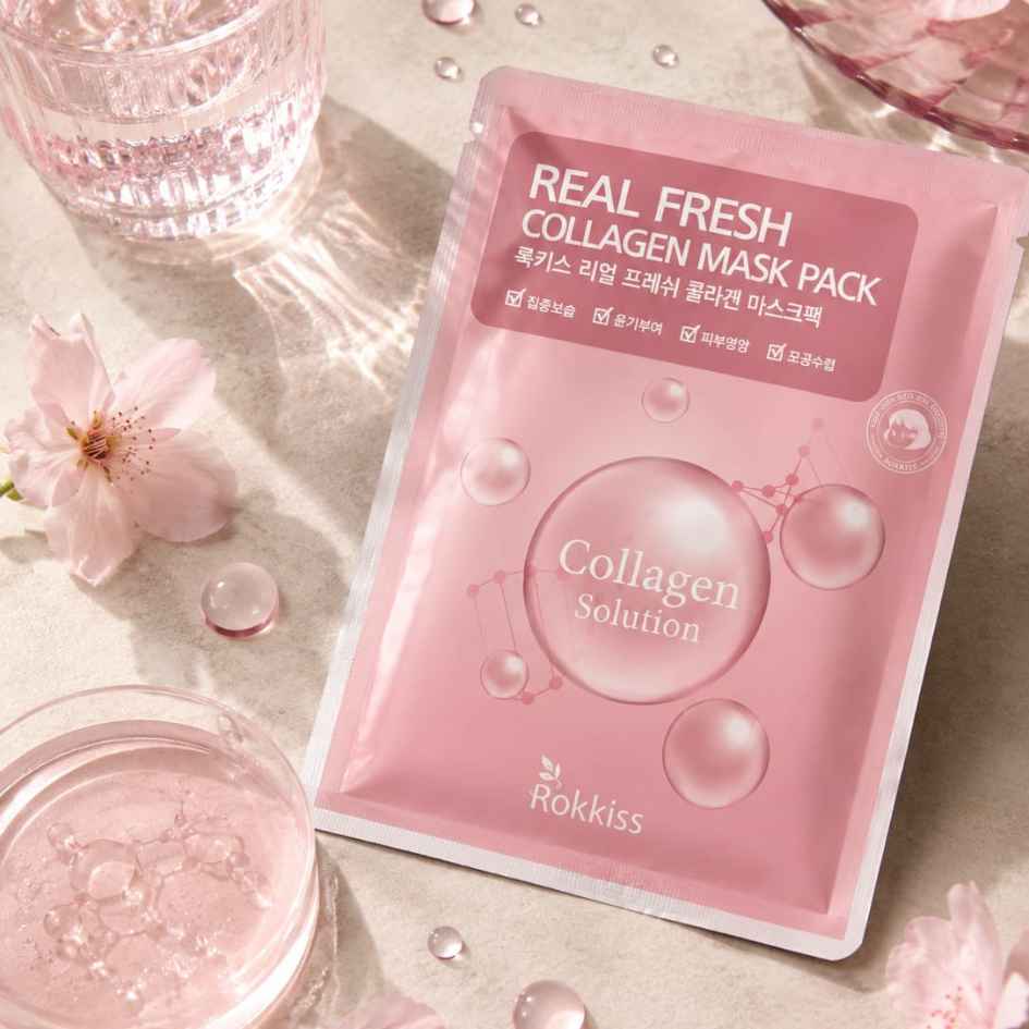 Korean Skincare – Rokkiss Real Fresh Sheet Mask Collection – Collagen – 01