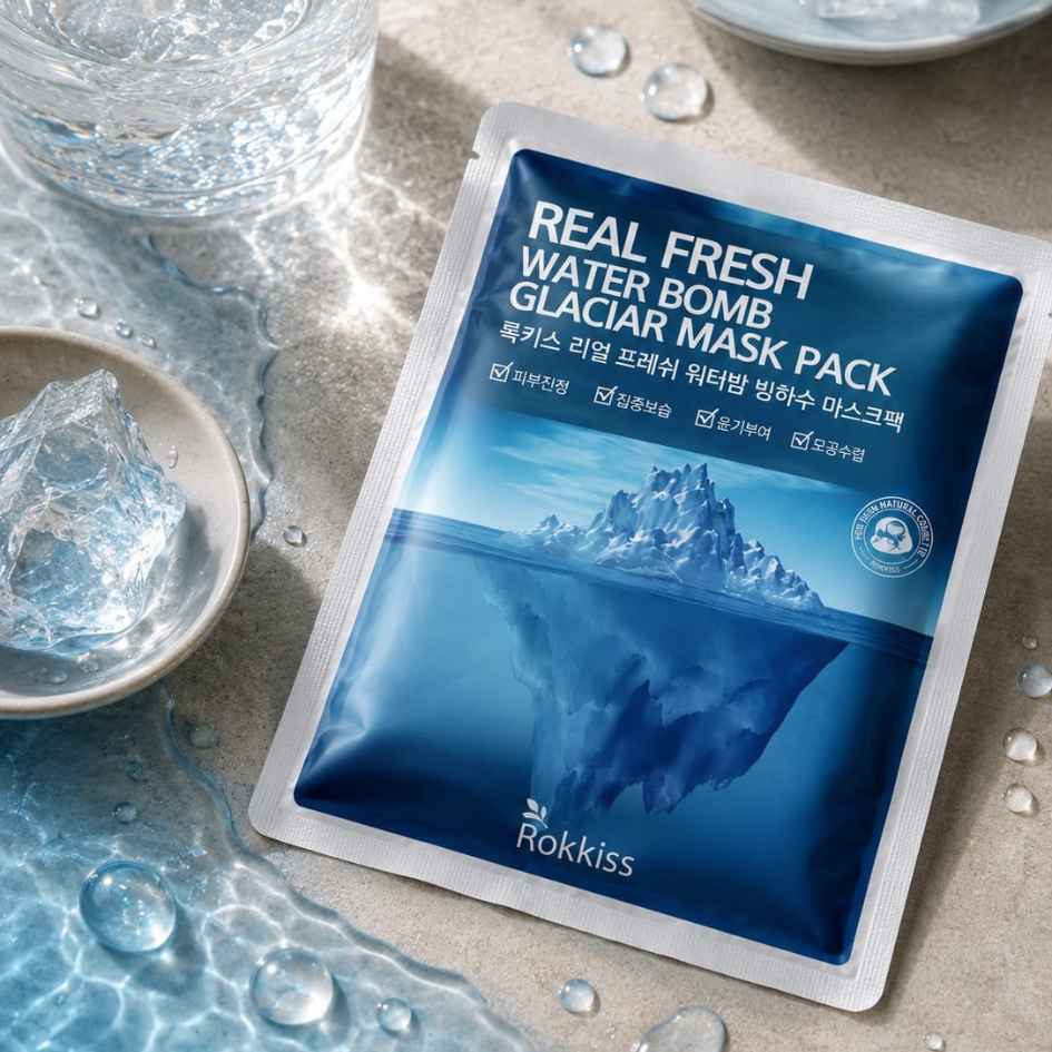 Korean Skincare – Rokkiss Real Fresh Sheet Mask Collection – Water Glacier – 01