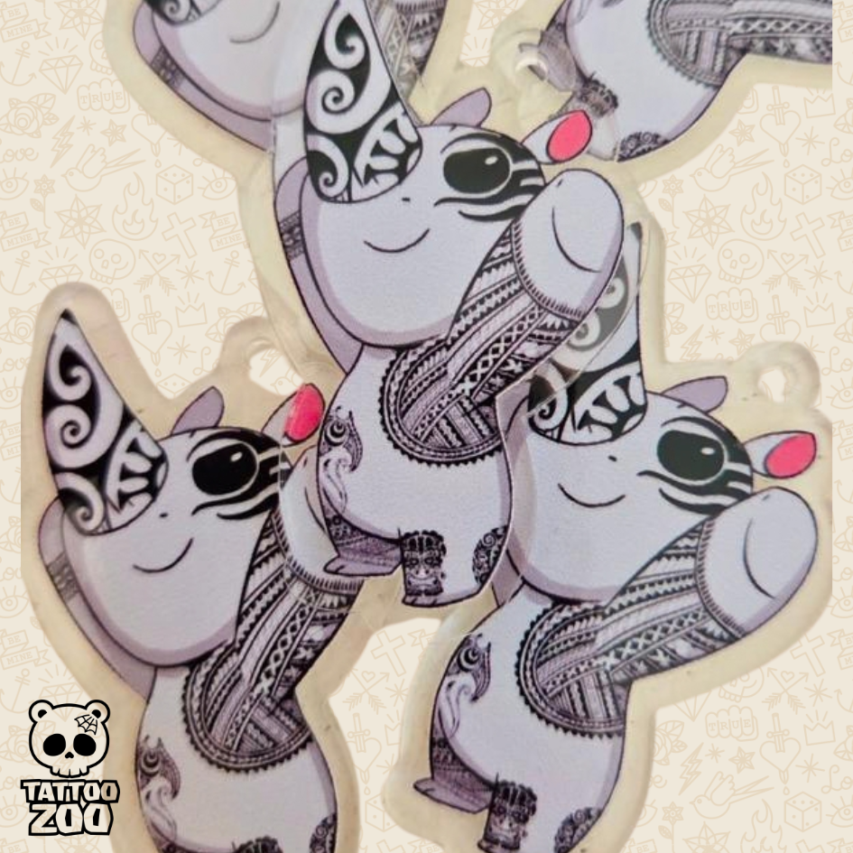Tattoo Zoo – Dwayne the Rhino – Keyring (LICENSED) – 03