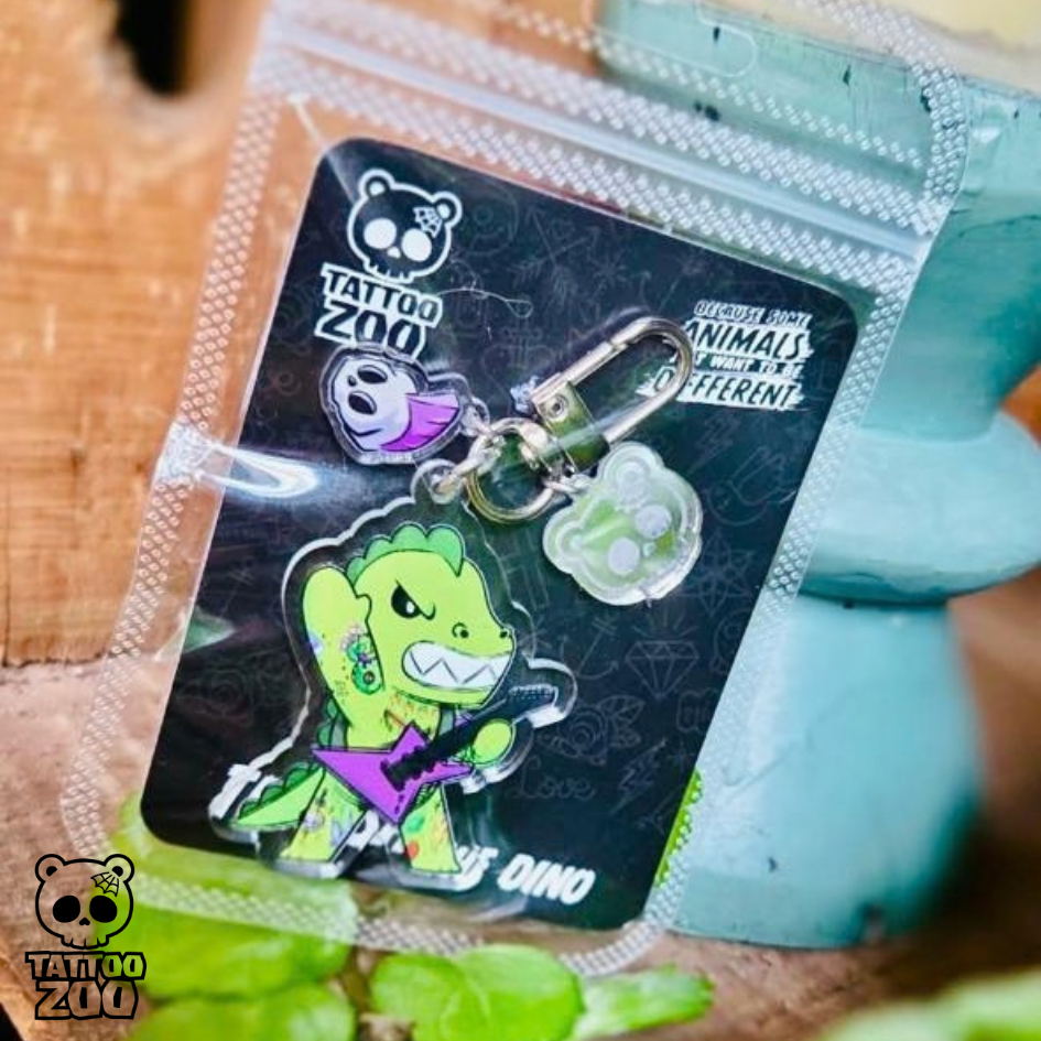 Tattoo Zoo – Thrash the Dino – Keyring (LICENSED) – 02