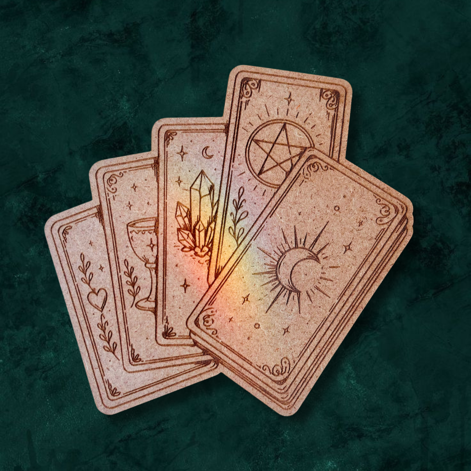 TES Witching Cabinet - Engraved Coaster - Tarot Cards - 01 TES Witching Cabinet - Engraved Coaster - Tarot Cards - 01