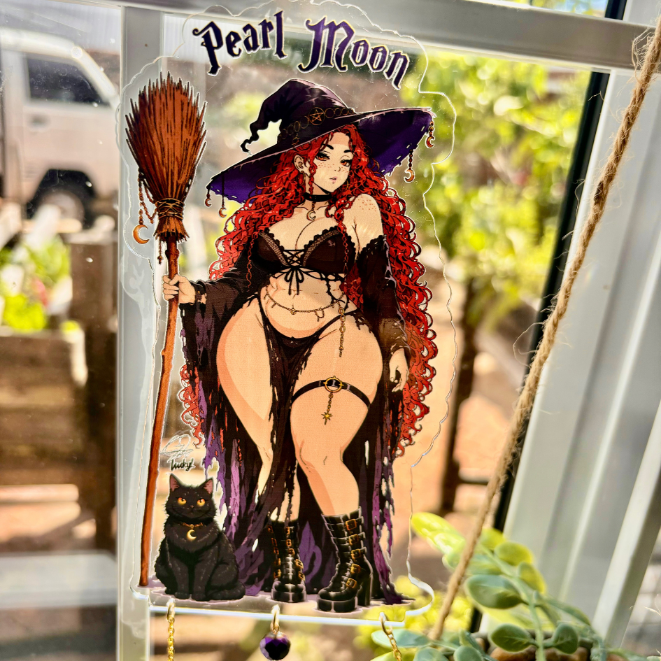 TES Witching Cabinet – Window Ornament – Coven Twins – Pearl Moon – 01