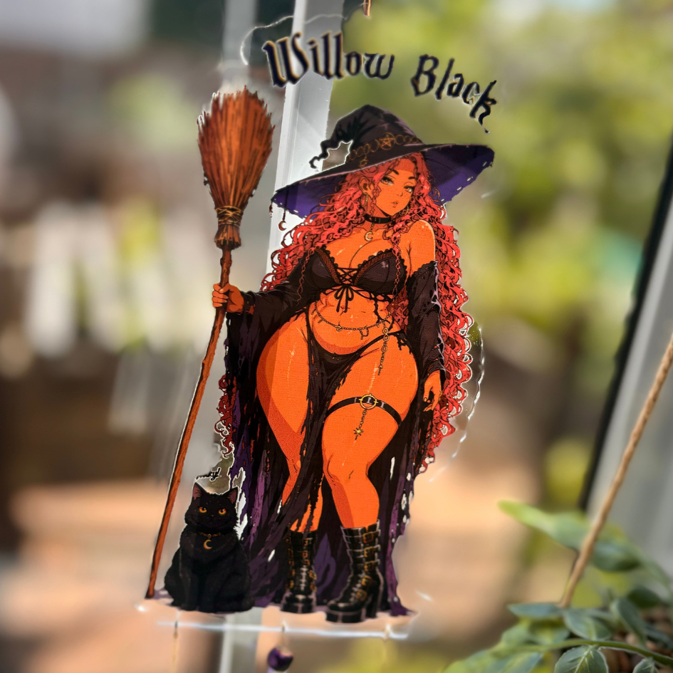 TES Witching Cabinet – Window Ornament – Coven Twins – Willow Black – 01