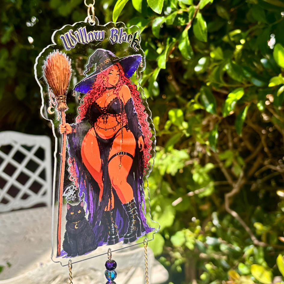 TES Witching Cabinet – Window Ornament – Coven Twins – Willow Black – 03